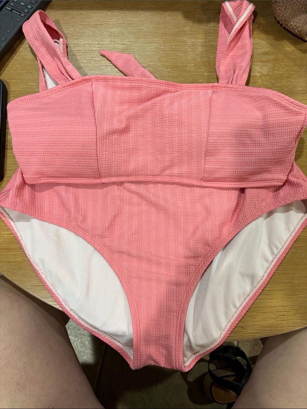 True Craft Pink Textured Women’s Two-Piece Swimsuit